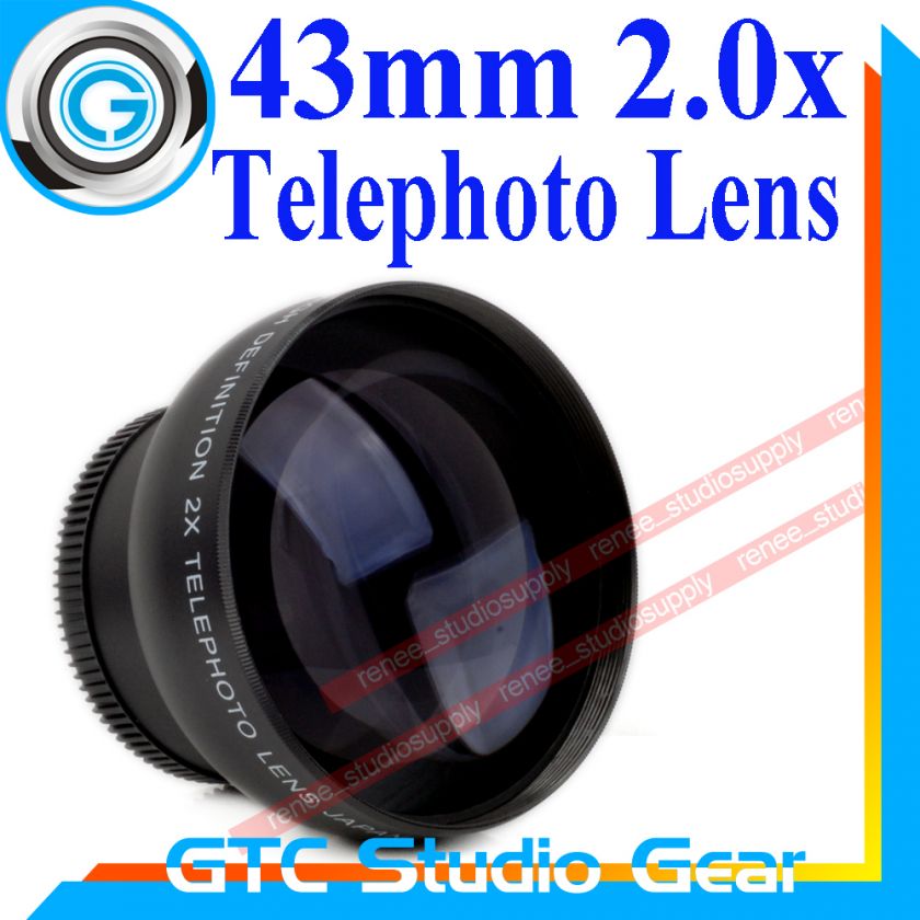 New 2.0X 43mm Telephoto Lens for Camera Camcorders US  