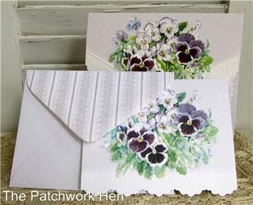 Carol Wilson Pansy Vignette Blank Note Card Set 10ct 095372723558 