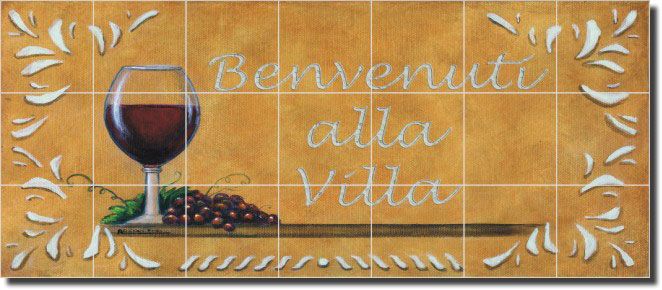 Hardin Kitchen Wine Backsplash Ceramic Tile Mural Art  