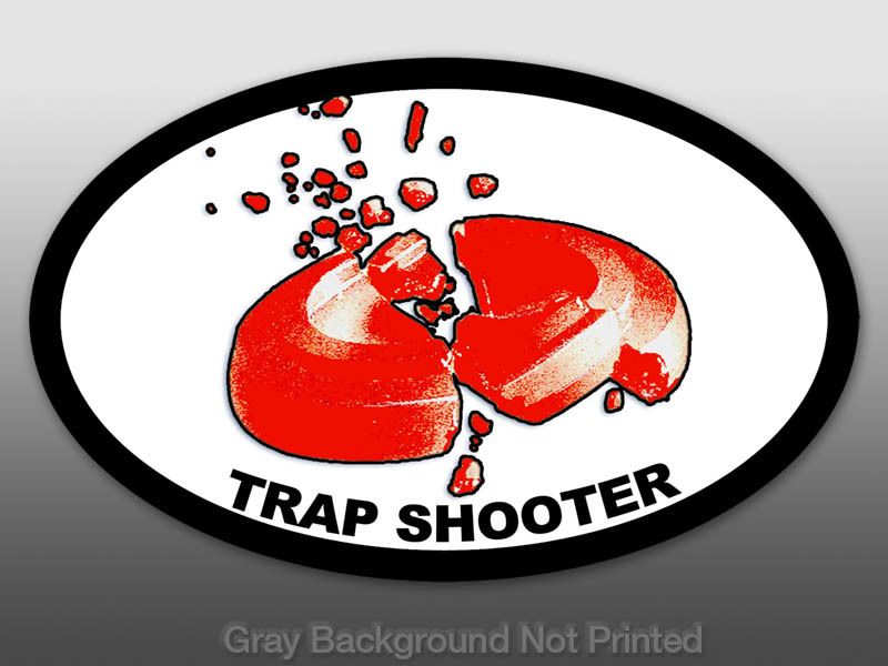 Oval Trap Shooter Sticker   shotgun shoot clay pigeon  