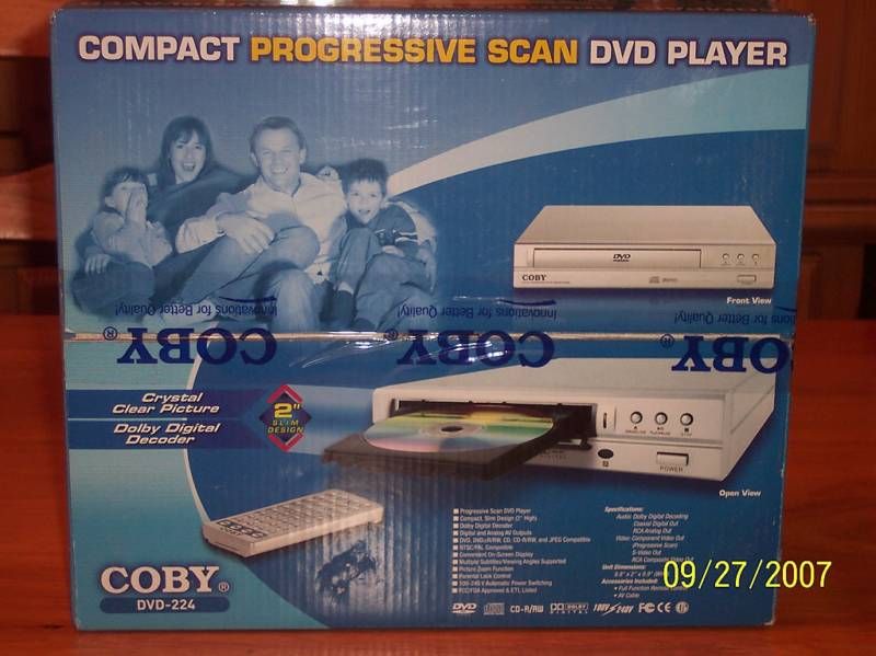 Brand New Sliver Coby DVD 224 DVD Player 716829992241  