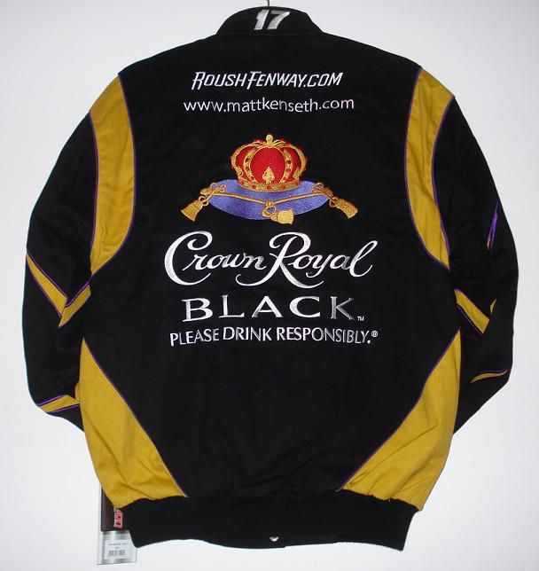 SIZE XXXL NASCAR MATT KENSETH CROWN ROYAL EMBROIDERED BLACK Cotton 