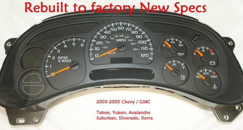 GM CHEVY SILVERADO TRUCK SPEEDOMETER CLUSTER 03 04 05  