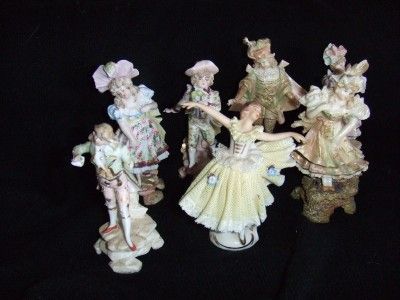 Antique Estate German Dresden Porcelain 4 Figurine  