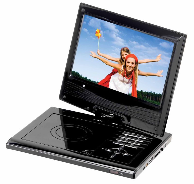 PORTABLE DVD AVI PLAYER w/ USB/SD CARD SLOT SWIVEL  