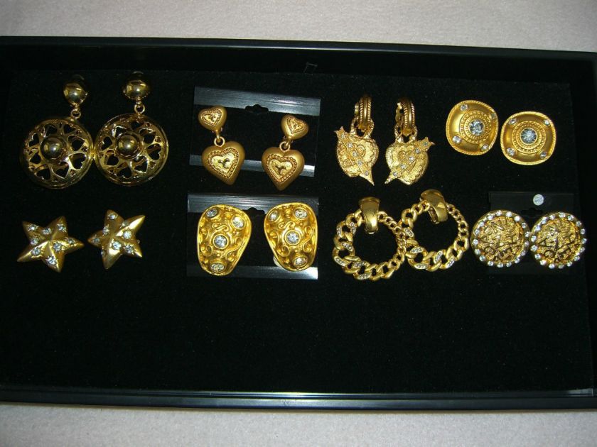 Lot of eight new clip on earrings classical designs NWOT  