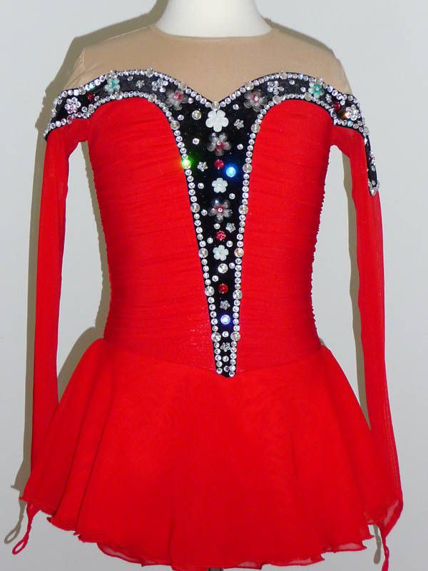 STUNNING TWIRLING BATON, ICE SKATING DRESS GIRLS LARGE  