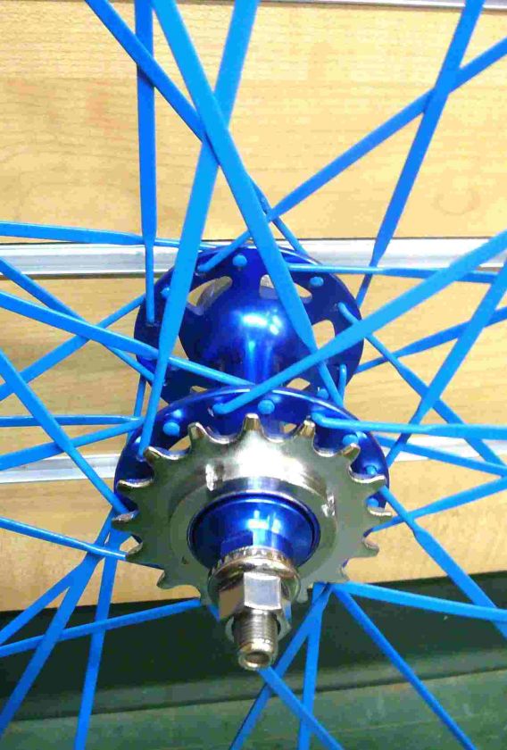 Fixed Gear 700c Wheels Sealed Bearing Deep 50mm Blue Rim Blue Flat 