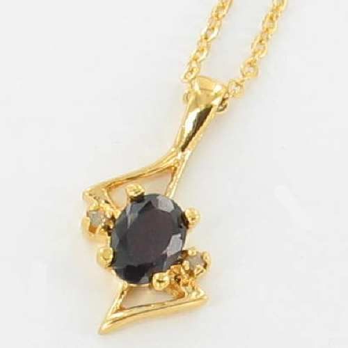 VINTAGE LIND 1.4 CT GARNET & CRYSTAL DROP NECKLACE  