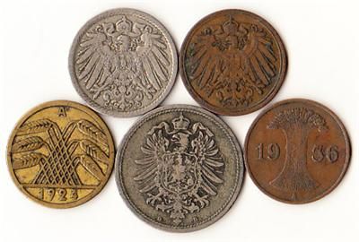 Germany   5 Different Older German Coins Lot #591  