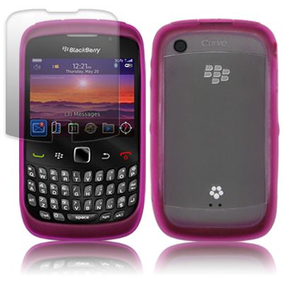 GEL RIM CASE FOR BLACKBERRY 9300   PINK, W/LCD GUARD  