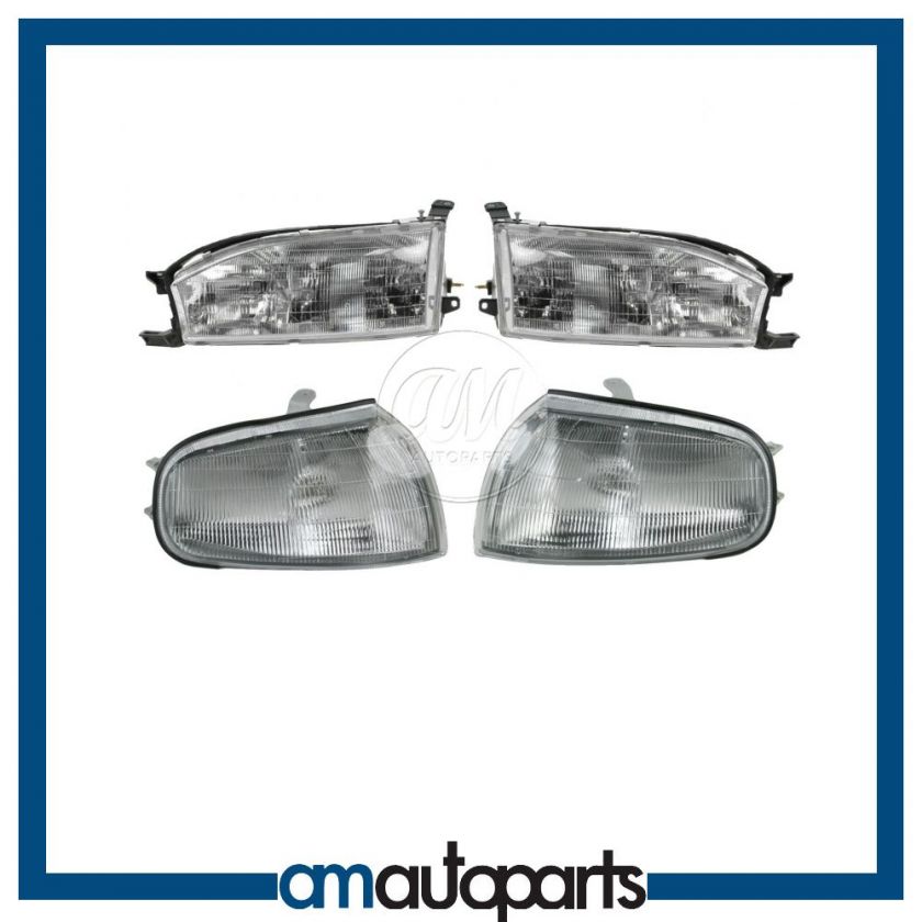 92 94 Camry Headlights Headlamps & Corner Parking Lights Left & Right 