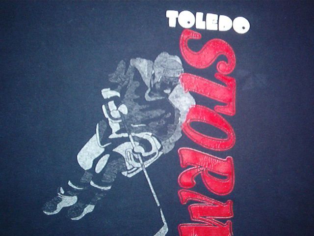 vintage TOLEDO STORM T SHIRT hockey goaldiggers ECHL M  