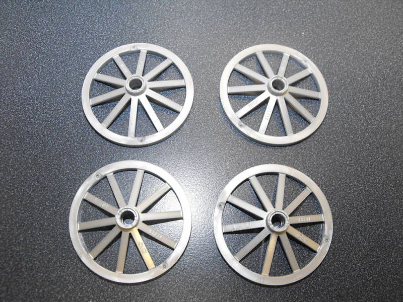 Lego Lot Of 4 Pearl Light Gray Wheel Wagon Wheels  