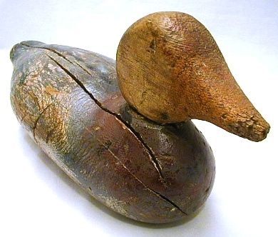   Wood Solid Body DUCK DECOY 1920s Hunting Vintage Primitive Art  