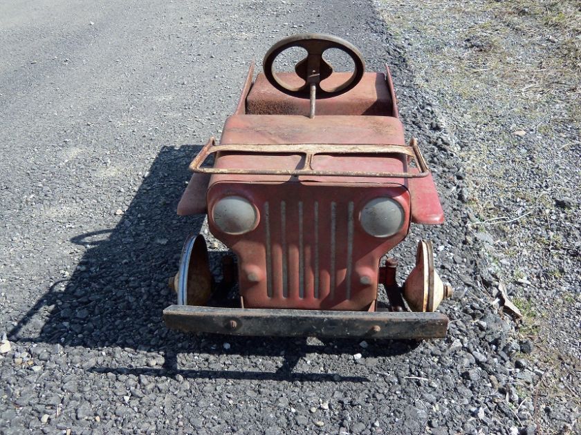 VINTAGE HAMILTON PEDAL CAR JEEP FIRETRUCK ALL ORIGINAL NO. 9 FIRE 