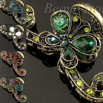 ADDL Item  rhinestone crystal Antiqued butterfly hair 