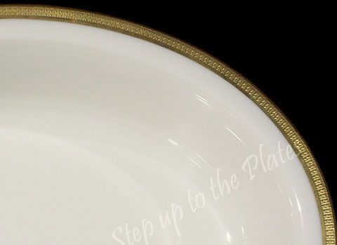 Lenox China TUXEDO J33 Gold Open Oval Vegetable Bowl /s 9 3/4 1st 