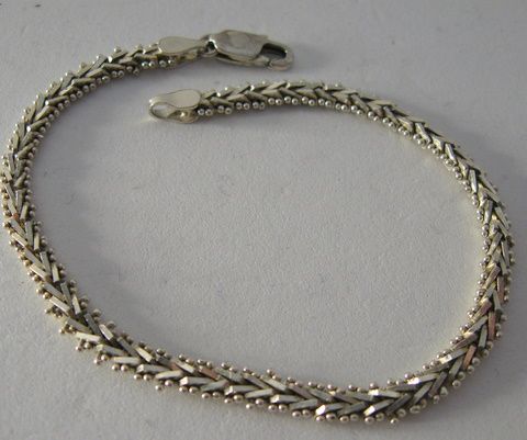   Brutalist STERLING Chain Link Bracelet Mexican Silver 7 3/4  