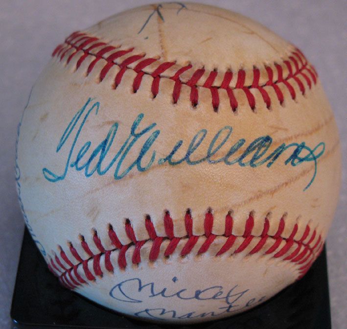   MICKEY MANTLE WILLIAMS YAZ ROBINSON SIGNED PSA DNA BASEBALL E45550