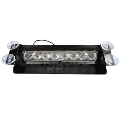   White 8 LED Dash Strobe Police 3 Mode Flash Emergency Light DC 12V NEW