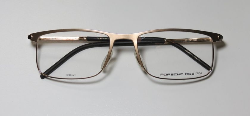 NEW PORSCHE DESIGN 8136 A 55 18 140 MATTE GOLD TITANIUM EYEGLASSES 