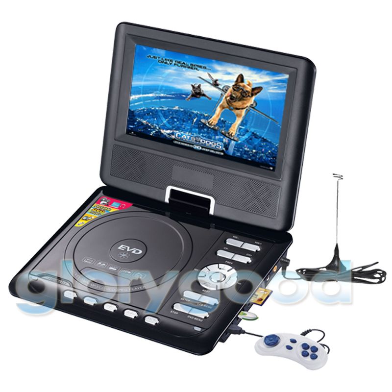 NEW 9.5 TFT Portable DVD EVD CD Player with Analog TV SD USB Slots 