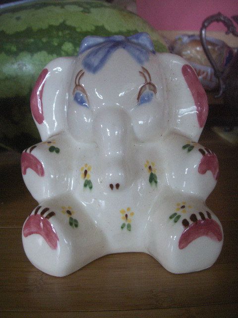 VINTAGE girl elephant planter,SHAWNEE or BLUE RIDGE  