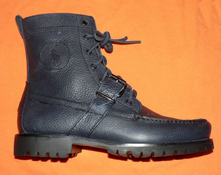 Polo Ralph Lauren Ranger boots Navy Blue mens new  