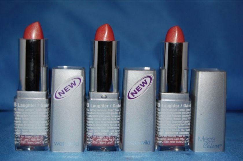   tubes of Wet n Wild Mega Colors Lipstick in #914B Laughter color