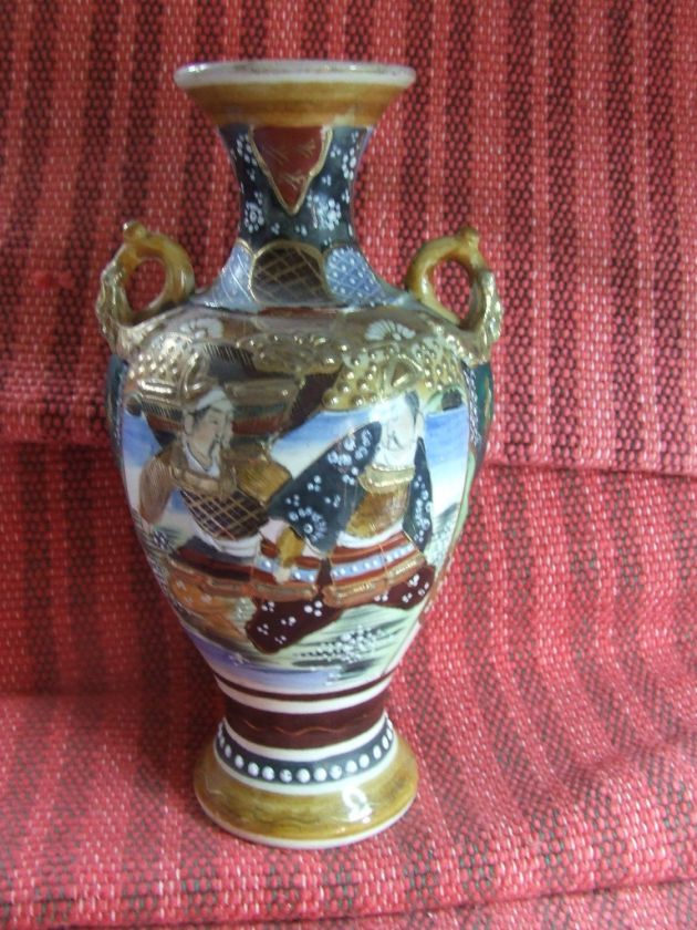 c1915 Japanese Satsuma Moriage large vase MINT  