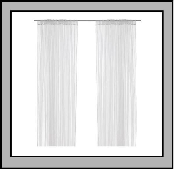 IKEA Lill Sheer White Curtains 8 panels 98 x 110 nib  