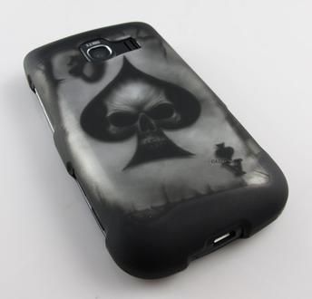 BLK SPADE SKULL PHONE COVER HARD CASE LG OPTIMUS S U V  