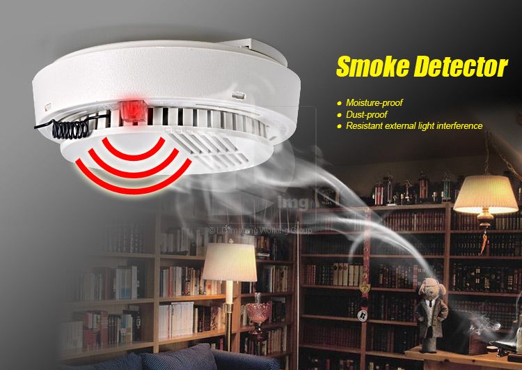   Wireless Cordless Photoelectric Smoke Fire Detector Fire Alarm  