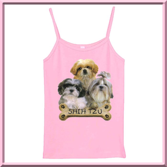 Shih Tzu Puppies Bone Dog Breed WOMENS TANK TOPS S 2X  