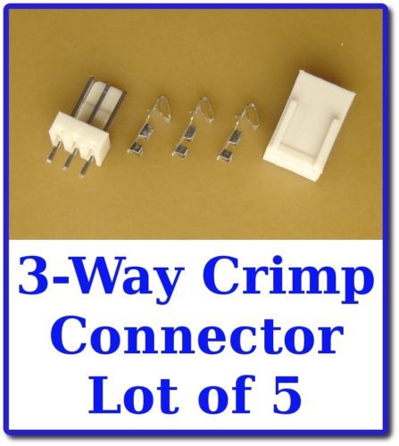 5x 3 Way Latching Pin Header+Crimp Terminal+Housing Kit  