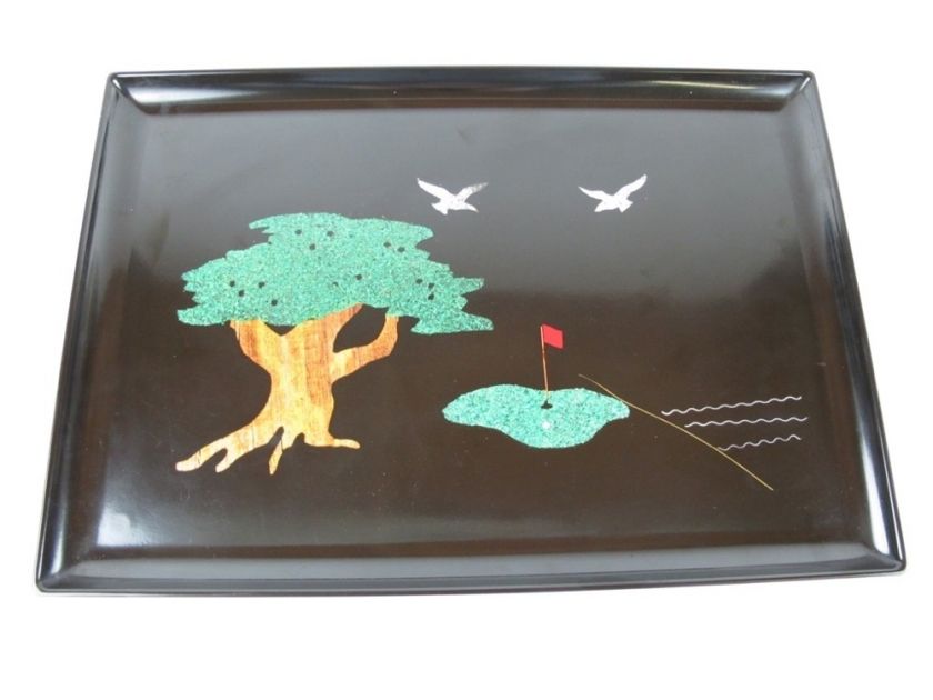 EARLY COUROC OF MONTERRAY GOLF BAR TRAY PLATTER MID CENTURY MODERN 