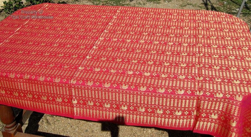 Traditional Thailand Silk Table Cloth 40x70   Pink  
