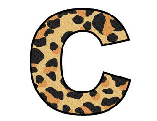 LEOPARD ALPHABET LETTER NAME JUNGLE WALL STICKERS DECAL  