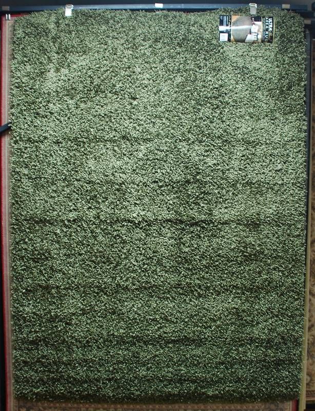 Soft Polyester Ultra Shag Area Rug   Moss Green  